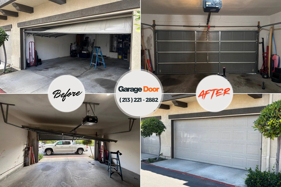 Before and after: garage door repair Denver, PA